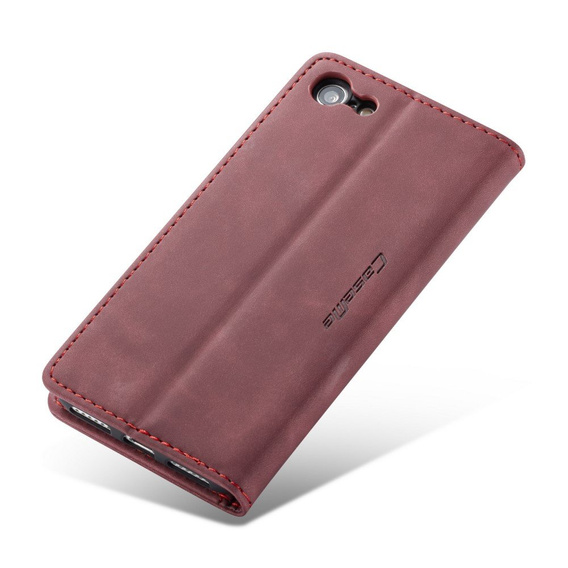 Pouzdro CASEME pro iPhone 7/8/SE 2020/SE 2022, Leather Wallet Case, kaštanové