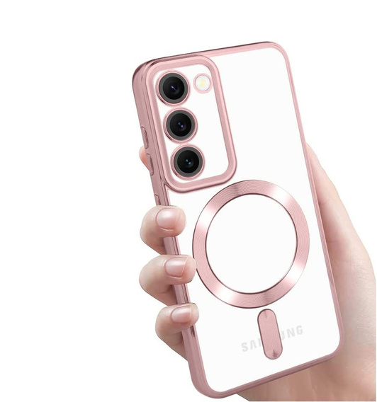 Pouzdro pro Samsung Galaxy S23, Electro MagSafe, růžové rose gold + sklo na displej