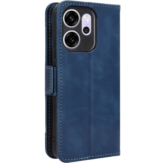 Klopové pouzdro pro Oppo Reno 14F, slot na karty, peněženka, tmavě modré