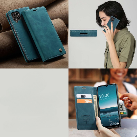 Pouzdro CASEME pro Samsung Galaxy M33 5G, Leather Wallet Case, modré