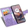 Klopové pouzdro pro Motorola Moto G86 Power 5G, Butterfly, fialové
