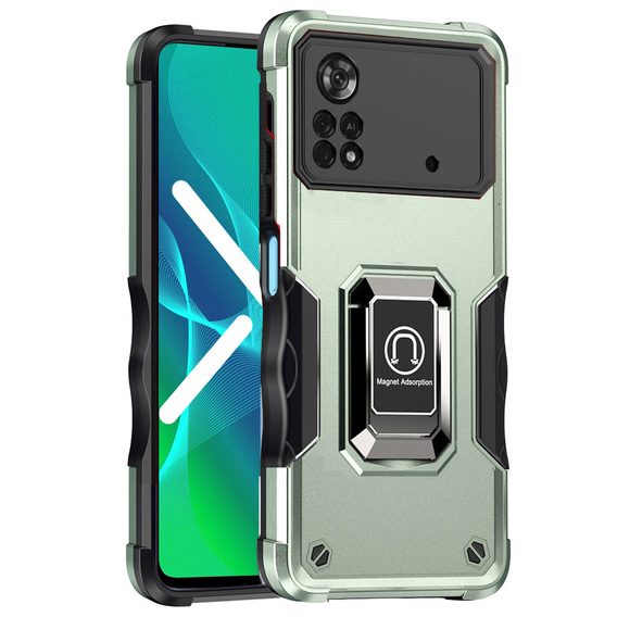 Pouzdro pro Xiaomi Poco X4 Pro 4G, Dual-Layer Armor, zelené