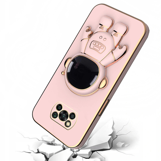 Pouzdro pro Xiaomi Poco X3 NFC / X3 Pro, Astronaut, růžové rose gold