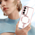 Pouzdro pro Samsung Galaxy S23, Electro MagSafe, růžové rose gold + sklo na displej