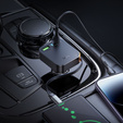 Hoco automobilová nabíječka s trojitým výstupem a navíjecím kabelem USB-C 65 W