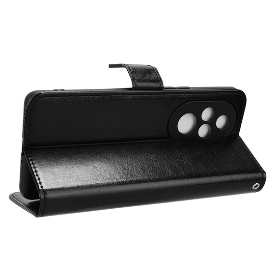 Klopové pouzdro pro Honor 200 Pro 5G, Crazy Horse Wallet, černé