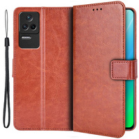 Klopové pouzdro pro Xiaomi Poco F4 5G, Crazy Horse Wallet, hnědé