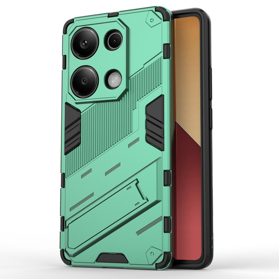 Pouzdro pro Xiaomi Redmi Note 13 Pro 4G / Xiaomi Redmi Note 14S / Xiaomi Poco M6 Pro 4G, Military kickstand, zelené