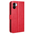 Klopové pouzdro pro Xiaomi Redmi A1 4G / A2 4G, Crazy Horse Wallet, červené