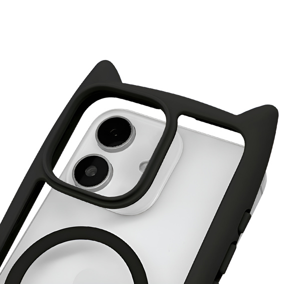 Pouzdro pro iPhone 11, pro MagSafe, Cute Cat, černé + sklo na displej