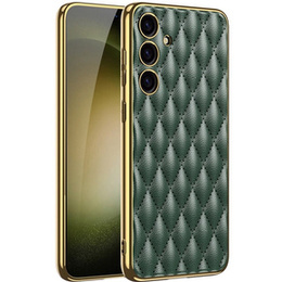 Pouzdro pro Samsung Galaxy S24, Leather Rhombus, zelené
