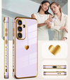 Pouzdro pro Samsung Galaxy A36, Electro heart, fialové + sklo 9H