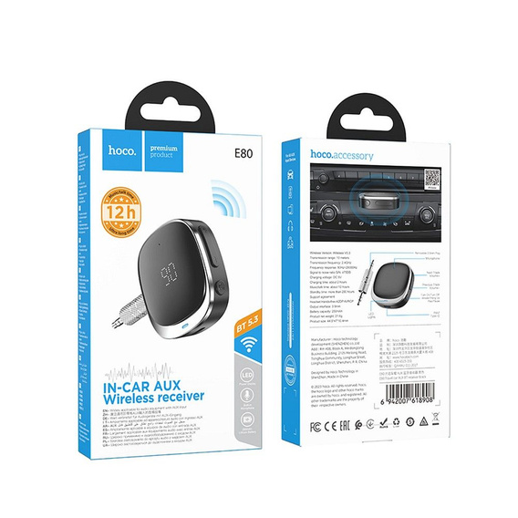 Bluetooth adaptér Hoco E80 s displejem