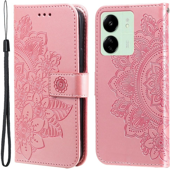 Klopové pouzdro pro Xiaomi Redmi 13C / Poco C65, Mandala Flower, růžové