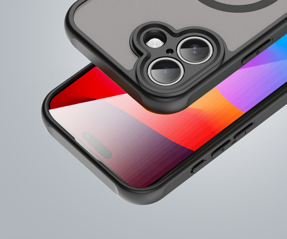Pouzdro pro iPhone 17, pro MagSafe, s ochranou fotoaparátu, tónované s černým rámečkem