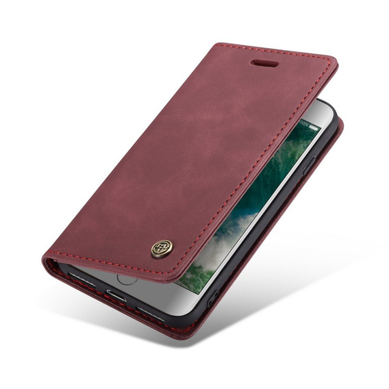 Pouzdro CASEME pro iPhone 7/8/SE 2020/SE 2022, Leather Wallet Case, kaštanové