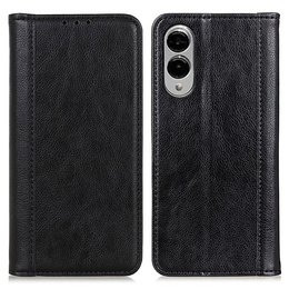 Flipové pouzdro pro Samsung Galaxy S25 Edge, Split Leather, černé