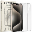 2x tvrzené sklo pro iPhone 15 Pro Max, ERBORD 9H Hard Glass na displeji
