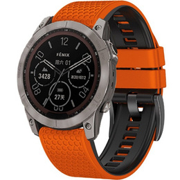 Silikonový řemínek pro Garmin Fenix 7 / Forerunner 965 / 955 / 945 / 935, oranžový / černý