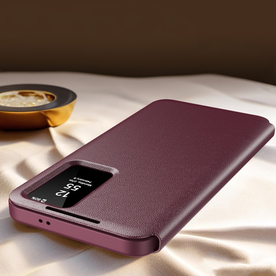 Flipové pouzdro pro Samsung Galaxy S25, Smart View Wallet, kaštanové