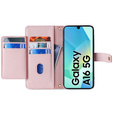 Klopové pouzdro pro Samsung Galaxy A16, Wallet Zipper Pocket, růžové