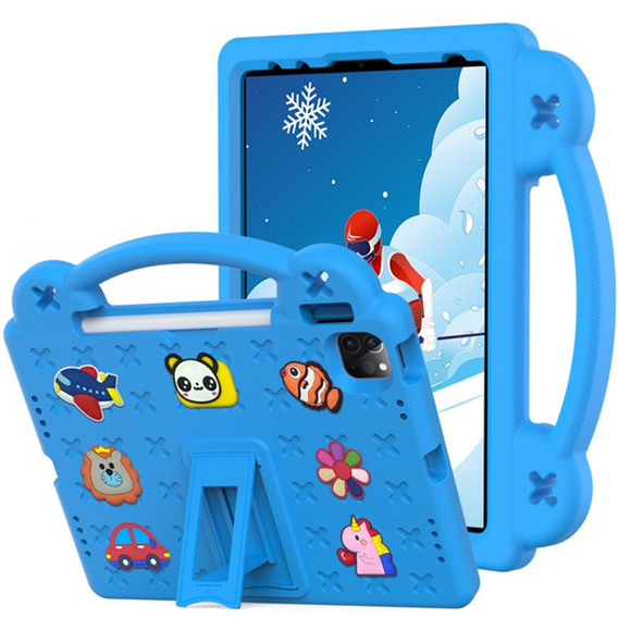 Dětské pouzdro pro iPad Air 10.9" 2022/2020 (5/4 gen.) / Pro 11" 2022/2021/2020 (4/3/2 gen.), Cute Patterns, se stojánkem, modré