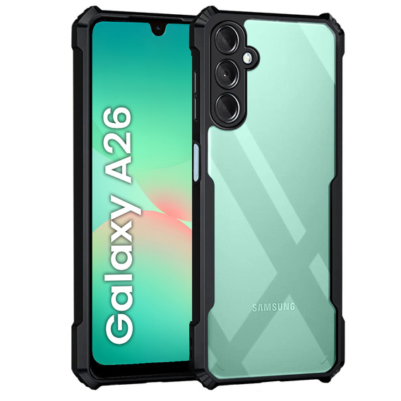 Pouzdro pro Samsung Galaxy A26, AntiDrop Hybrid, černé + tvrzené sklo 9H