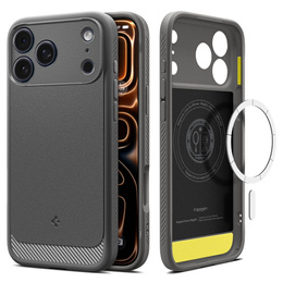 Spigen Rugged Armor MagSafe pouzdro pro iPhone 17 Pro, šedé
