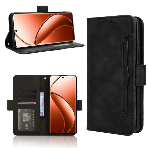 Klopové pouzdro pro Realme 12 Pro 5G / 12 Pro+ 5G, Card Slot, černé
