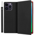 Klopové pouzdro pro iPhone 14 Pro, Litchi Skin Grain, černé