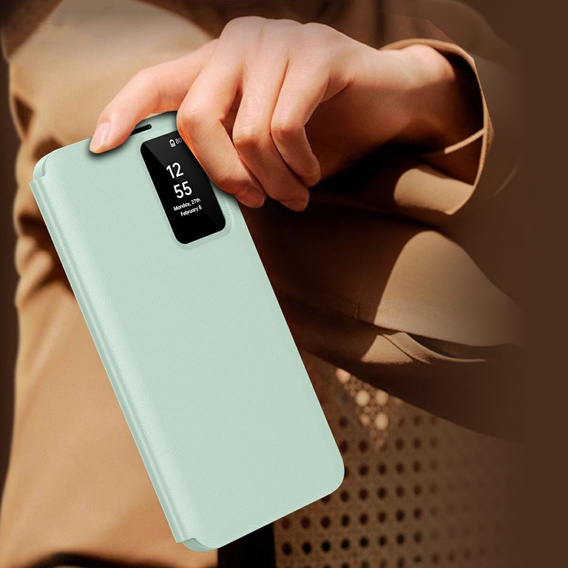 Flipové pouzdro pro Samsung Galaxy A56 5G, Smart View Wallet, zelené