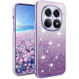 Pouzdro s glitry Glitter Flower pro Xiaomi Redmi Note 15 Pro Plus 5G / Poco M8 Pro 5G