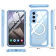 Pouzdro pro Samsung Galaxy S25, Shockproof, se sklem, pro MagSafe, modré