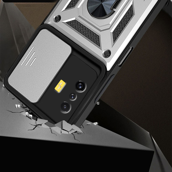 Pouzdro pro Xiaomi Poco F4 GT, CamShield Slide, stříbrné