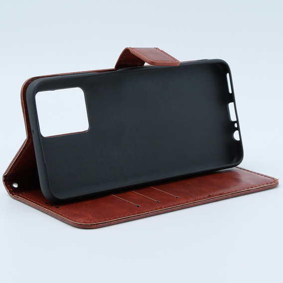 Klopové pouzdro pro Motorola Moto G54 5G, Crazy Horse Wallet, hnědé