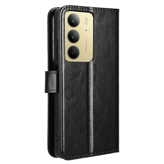 Klopové pouzdro pro Realme 14X / Realme C75, Crazy Horse Wallet, černé