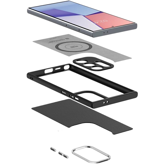 Pouzdro Spigen Enzo Aramid černé pro Samsung Galaxy S24 Ultra