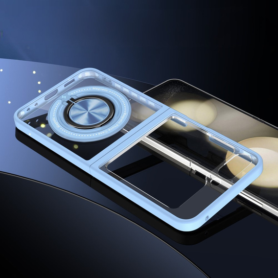 Pouzdro pro Samsung Galaxy Z Flip7 FE / Z Flip6, Corners Dropproof, pro MagSafe, transparentní / modré