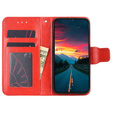 Klopové pouzdro pro TCL 305i, PU Leather Wallet Case, červené