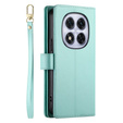 Klopové pouzdro pro Xiaomi Redmi Note 14 Pro 5G / Poco X7 5G, Wallet Zipper Pocket, zelené