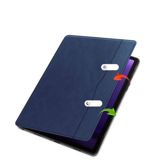 Pouzdro pro Samsung Galaxy Tab S10 Lite / S10 FE / S9 FE, Business Card and Pen Slot, modré