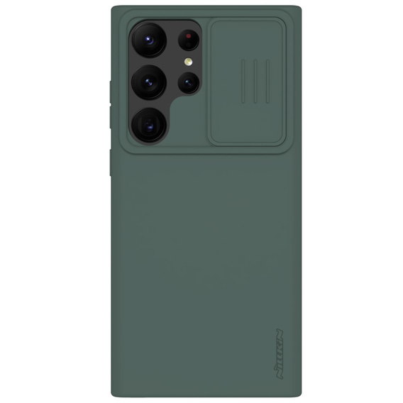 NILLKIN pouzdro pro Samsung Galaxy S23 Ultra, silikonové pouzdro CamShield pro MagSafe, zelené