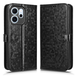 Klopové pouzdro pro Oppo Reno 14F, Wallet Rhombus, černé