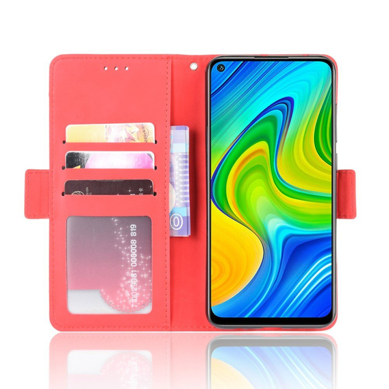 Klopové pouzdro pro Xiaomi Redmi Note 9, Card Slot, červené