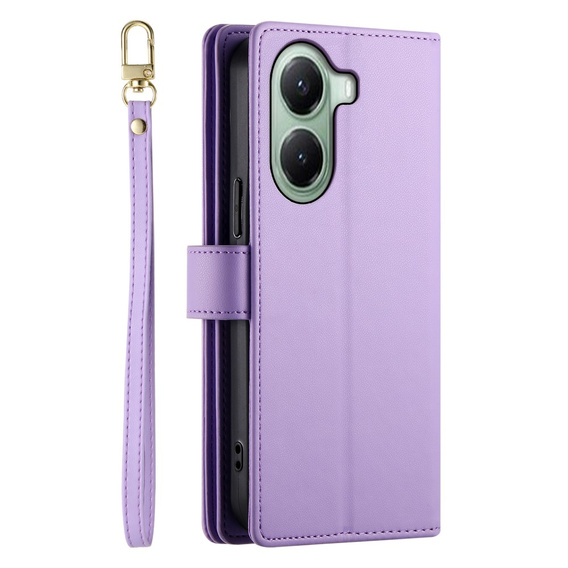 Klopové pouzdro pro Xiaomi Poco X7 Pro 5G, Wallet Zipper Pocket, fialové