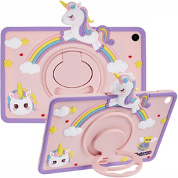 Dětské pouzdro pro Samsung Galaxy Tab A9+, Cute Patterns, se stojánkem, růžové