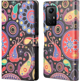 Klopové pouzdro pro Xiaomi Redmi Note 12S, Wallet, colorful jellyfish, černé