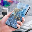 Klopové pouzdro pro Samsung Galaxy A14 4G/5G, Wallet Marble, modré