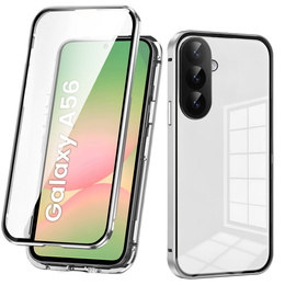 Pouzdro pro Samsung Galaxy A56, Magnetic Dual Glass, stříbrné