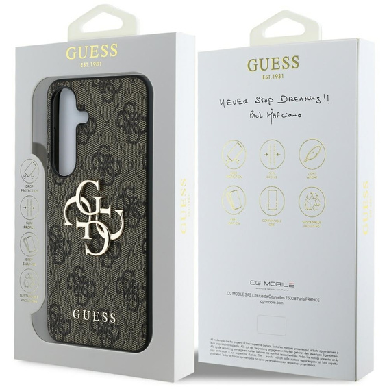 Pouzdro GUESS pro Samsung Galaxy S25, 4G Big Metal Logo, hnědé